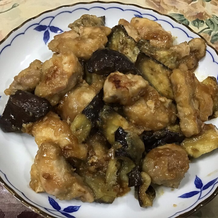 鶏肉とナスの味噌炒め